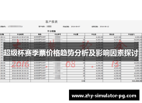 超级杯赛季票价格趋势分析及影响因素探讨